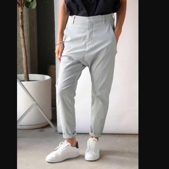 Nili Lotan Paris Pants in Steel Blue Drop Crotch Baggy Trousers 8 NWT - Picture 1 of 14